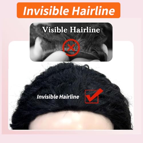 Trilumity Half For Women Deep Wave Human Hair - Natural Black Hair Replacement Wig