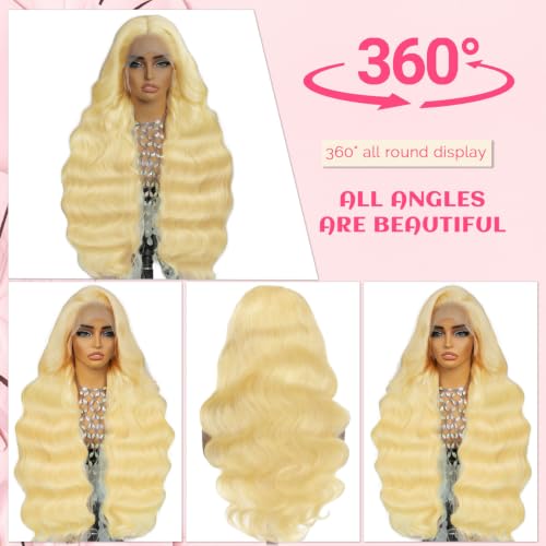 Trilumity 613 200 Density Blonde Body Wave Human Hair - 613 Blonde Hair Replacement Wig