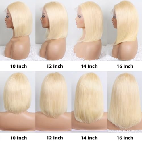 Trilumity Blonde Bob Straight 613 Straight Human Hair - 613 Blonde Hair Replacement Wig