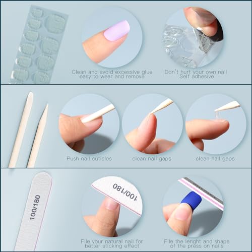 Trilumity 24 Colors Matte Short Square Soft Gel - Nude Press On Nails