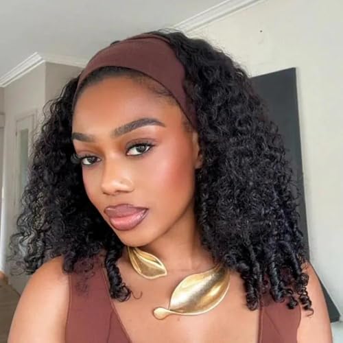 Trilumity Burmese Half 180 Curly Human Hair - Natural Black Hair Replacement Wig