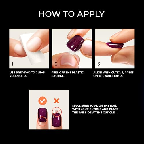 Trilumity Premium No Glue Mani Color Short Squoval Gel Reusable Set - Pink Press On Nails