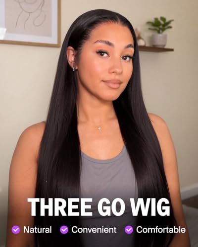 13x6 Glueless Wigs Human Hair Pre Plucked Pre Cut Upgraded Ear-to-Ear HD Lace Front Wigs Human Hair Glueless Wear and Go Drawstring Straight Frontal Wig with Tapes 220% Density 20 Inch