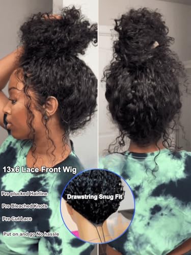 Trilumity Water 13X6 Glueless Pre Water Wave 100% Human Hair - Natural Black Hair Replacement Wig
