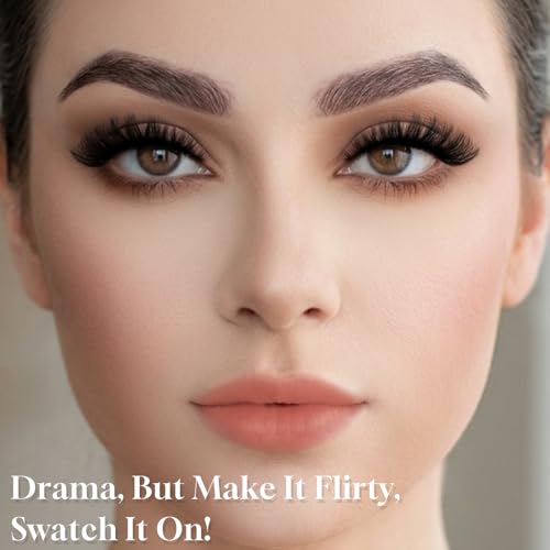 Trilumity Fake Lash Strips Volume Cat Eye Faux Mink Fiber - Black False Lashes