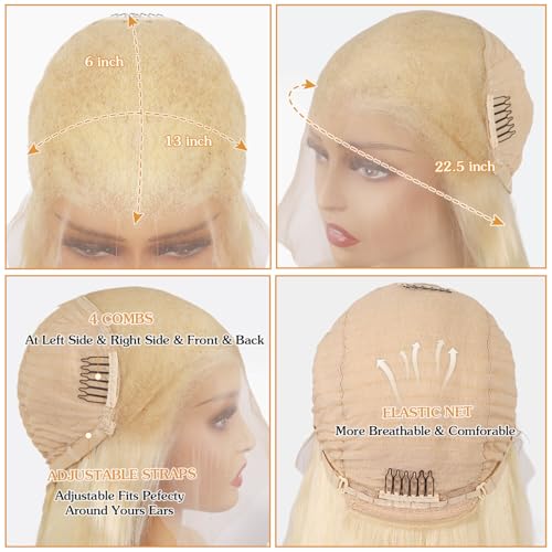 Trilumity 613 13X6 Straight Human Hair - 613 Blonde Hair Replacement Wig