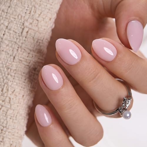 Trilumity Extra Lasting Reusable Nude Extra Short Almond Soft Gel - Nude Pink Press On Nails