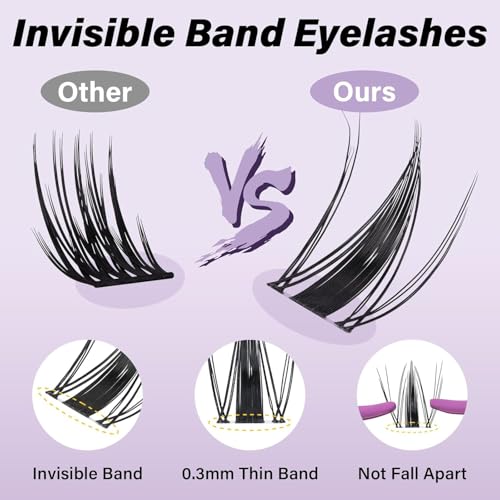 Trilumity Fairy Lash Clusters Wispy Faux Mink Fiber - Clear False Lashes