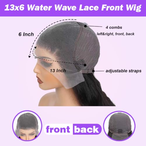 Trilumity Water 200 Density Water Straight Human Hair - Natural Black Hair Replacement Wig