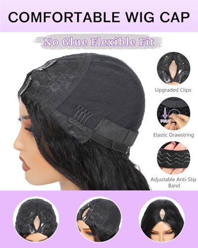 Trilumity V Part Upgrade U Body Wave Brazilian Virgin Hair - Natural Black Hair Replacement Wig