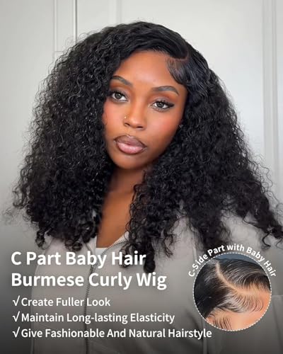 Trilumity Bob Burmese Glueless Curly Human Hair - Natural Black Hair Replacement Wig