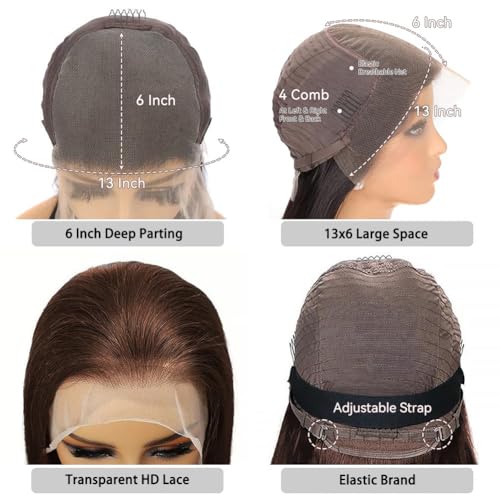 Trilumity Chocolate Brown 13X6 Body Wave Human Hair - Brown Hair Replacement Wig