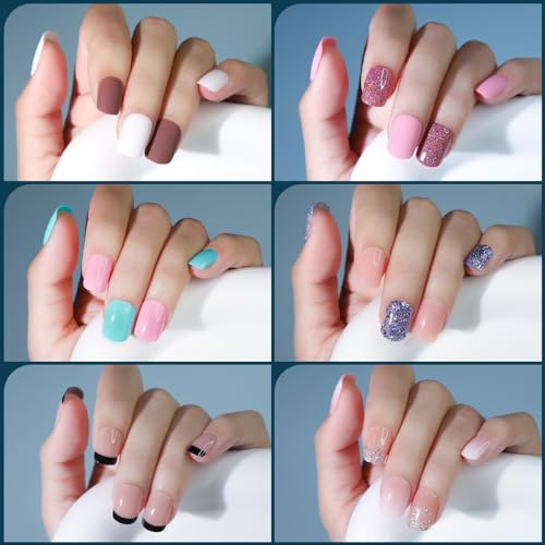 Trilumity 24 Colors Matte Short Square Soft Gel - Nude Press On Nails