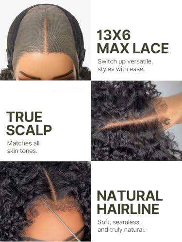 Trilumity Short For Women Curly Human Hair - Natural Black Hair Replacement Wig