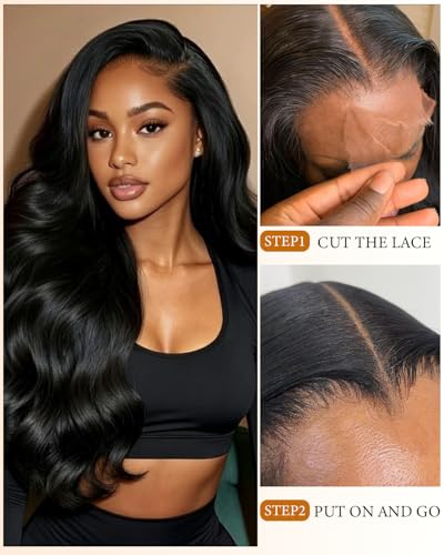 Trilumity Skinlike 5X5 Closure Glueless Body Wave Human Hair - Natural Black Hair Replacement Wig