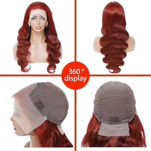 Trilumity Reddish Brown 13X6 Body Wave Human Hair - Brown Hair Replacement Wig