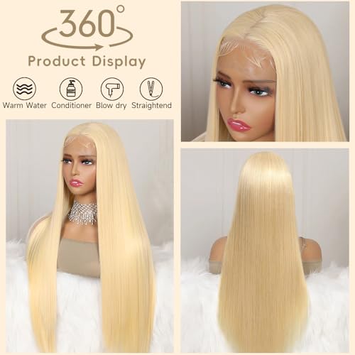 Trilumity 613 Straight Blonde 613 Straight Human Hair - Natural Black Hair Replacement Wig