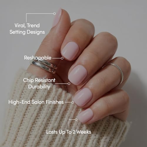 Trilumity Sugar Bb Spring Nails Short Almond Soft Gel - Pink Press On Nails