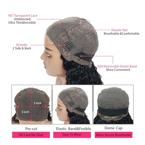 Trilumity Water For Women Water Wave Human Hair - Natural Black Hair Replacement Wig