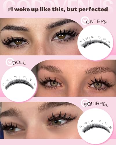 Trilumity Manga Lash Clusters Kit Cat Eye Faux Mink Fiber - Black False Lashes