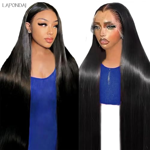 Trilumity Straight 200 Density 13X6 Straight Human Hair - Natural Black Hair Replacement Wig