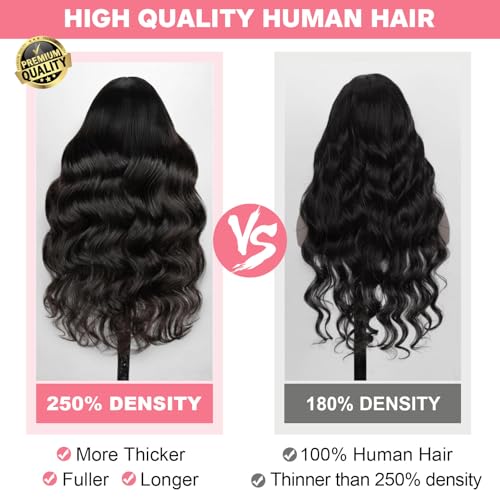 Trilumity 13X6 12A Al Glueless Body Wave 100% Human Hair - Natural Color Hair Replacement Wig