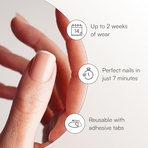 Trilumity Kit With Stickers Extra Short Almond Soft Gel - White Press On Nails