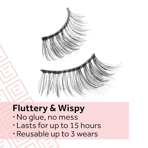 Trilumity Press-On Wispy Faux Mink Fiber - Black False Lashes