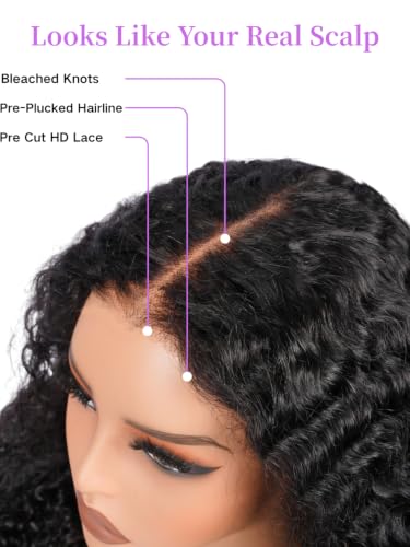 Trilumity 7X6 Burmese Drawstring Glueless Curly 100% Human Hair - Natural Color Hair Replacement Wig