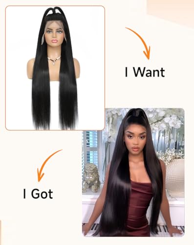 Trilumity 12A Virgin Straight 200 Straight Human Hair - Natural Black Hair Replacement Wig