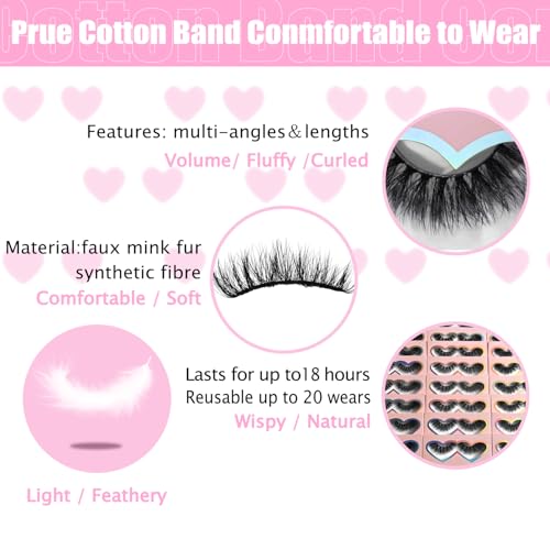 Trilumity Premium 3D5D 15 Includes 3 Wispy Reusable Faux Mink - Black False Lashes Set