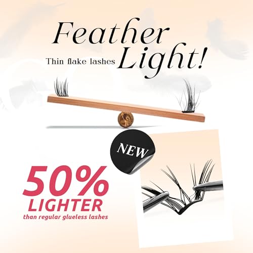 Trilumity Self Adhesive Eyelash Clusters Wispy Faux Mink Fiber - Black False Lashes