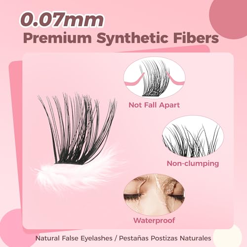 Trilumity Eyelash Clusters Kit 30D Wispy Faux Mink Fiber - Black False Lashes