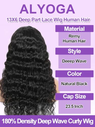 Trilumity 13X6 Hd Deep Wave Human Hair - Natural Color Hair Replacement Wig