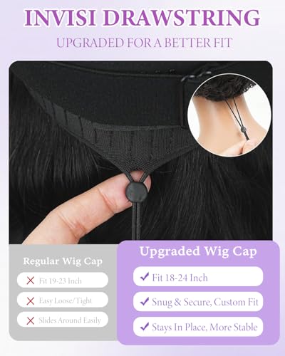 Trilumity Skinlike 5X5 Closure With Body Wave Human Hair - Natural Black Hair Replacement Wig