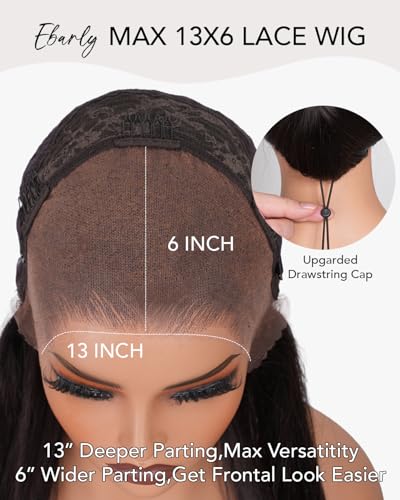Trilumity 13X6 Straight Glueless Straight 100% Human Hair - Natural Black Hair Replacement Wig