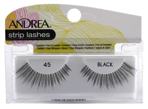 Trilumity Strip Style 45 Faux Mink Fiber - Black False Lashes