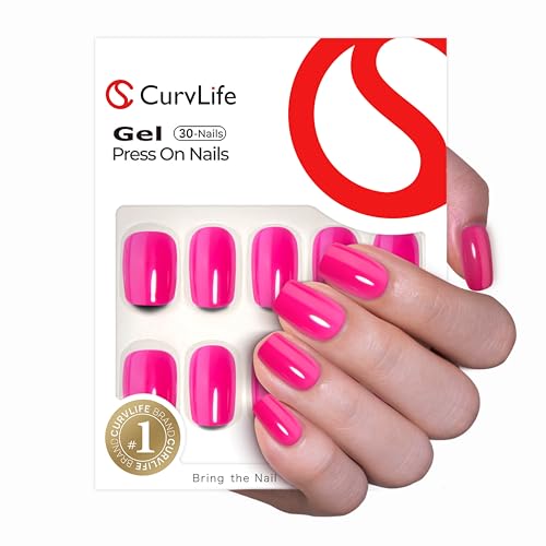 Trilumity With Apricot Design Full Short Square Soft Gel - Pink Press On Nails