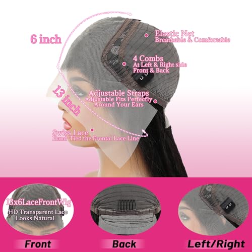 Trilumity 13X6 Bodywave Hd Transparent Body Wave Human Hair - Natural Black Hair Replacement Wig