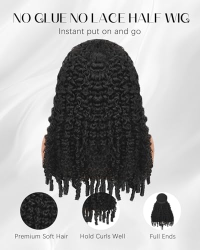 Trilumity Burmese Half Glueless Flip Straight Human Hair - Natural Black Hair Replacement Wig