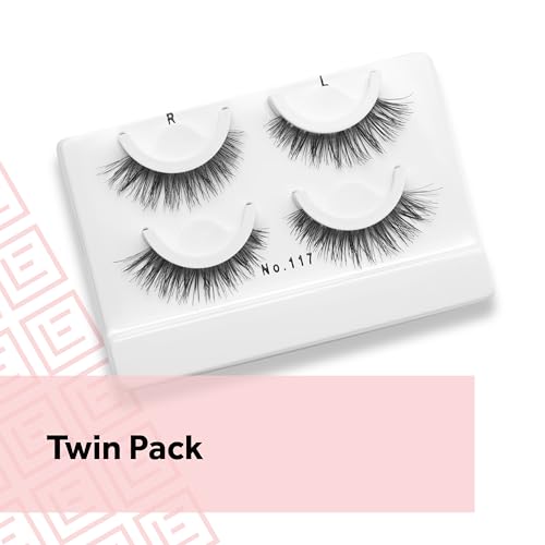 Trilumity Pre-Glued Light Wispy Faux Mink Fiber - Black False Lashes