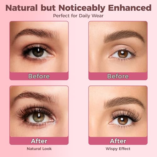 Trilumity Eyelash Clusters Kit 30D Wispy Faux Mink Fiber - Black False Lashes
