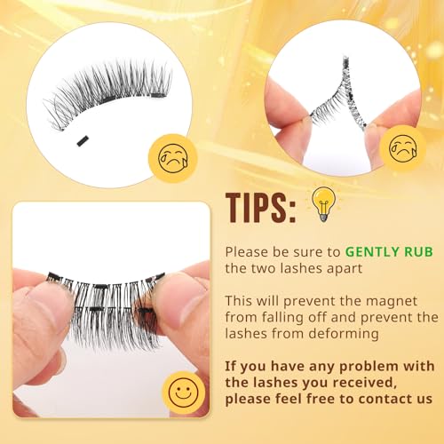 Trilumity Magnetic 4 Pair Reusable Wispy Faux Mink Fiber - Black False Lashes
