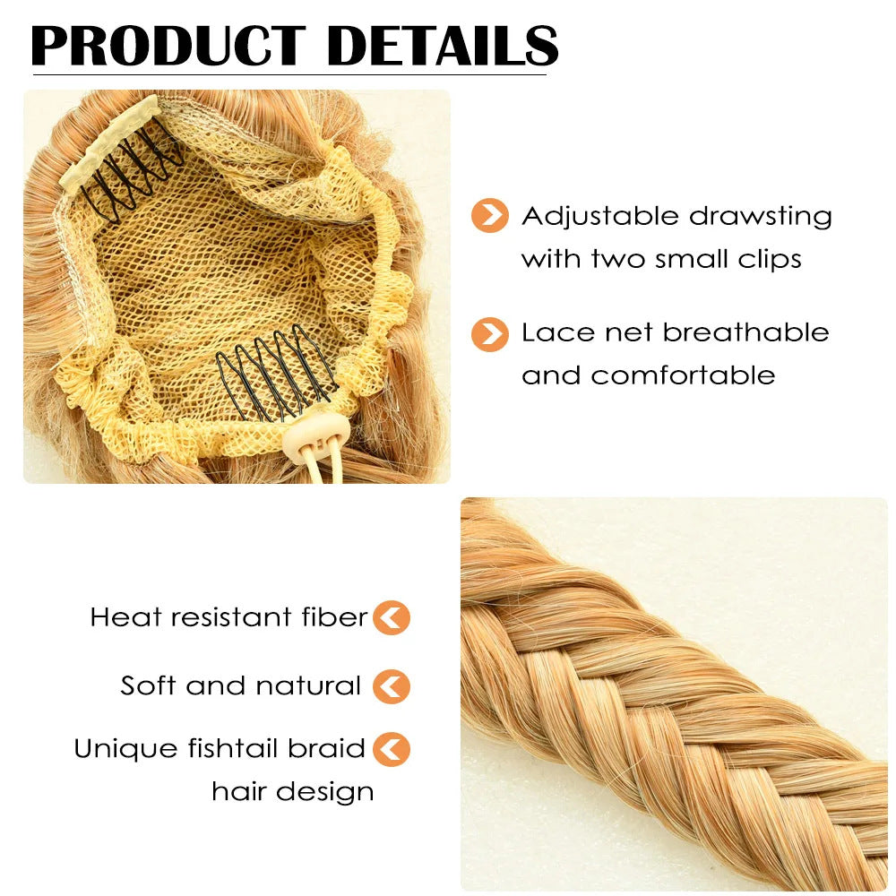 Trilumity Braided Ponytail in 1B, three-quarter view