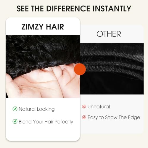 Trilumity Burmese Half With Spiral Curly Human Hair - Natural Black Hair Replacement Wig