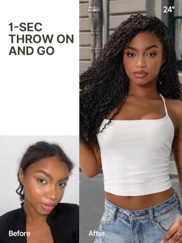 Trilumity Boho Twist 4C Straight Human Hair - Natural Black Hair Replacement Wig