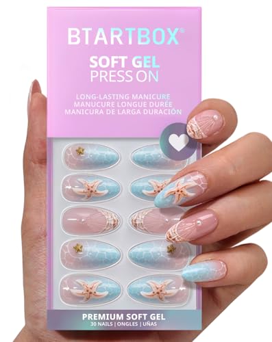 Trilumity Tide Play 3D Starfish Medium Almond Soft Gel - Nude Pink Press On Nails