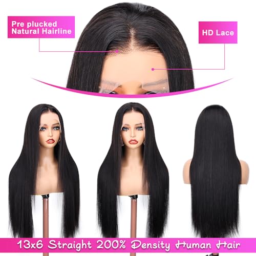 Trilumity 13X6 Straight Thick Straight Human Hair - Natural Black Hair Replacement Wig