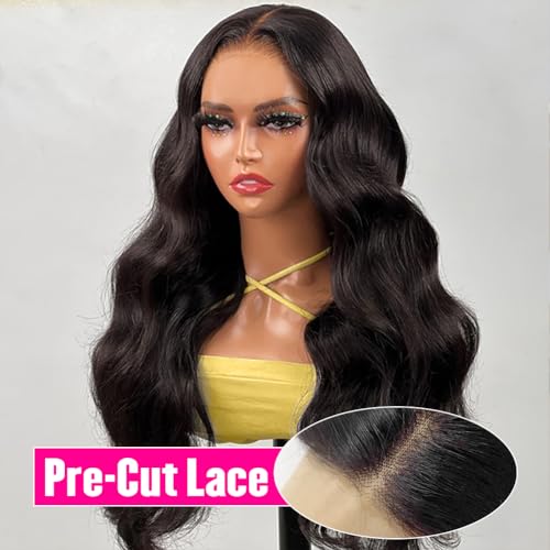 Trilumity Wear And Go Body Wave Human Hair - Natural Black Hair Replacement Wig