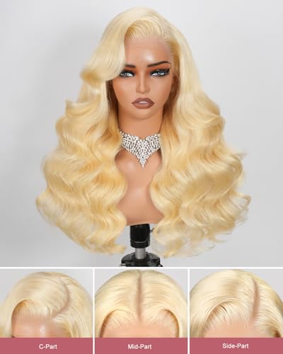Trilumity 613 13X6 200 Density Body Wave Human Hair - Natural Black Hair Replacement Wig